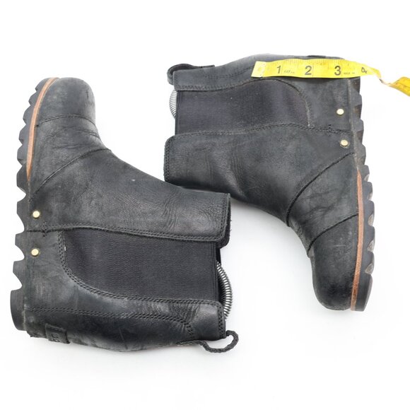 Sorel Joan of Arc Wedge II Women's 6.5 Black Leather Zip Ankle Boots NL2334-010 - Picture 4 of 9